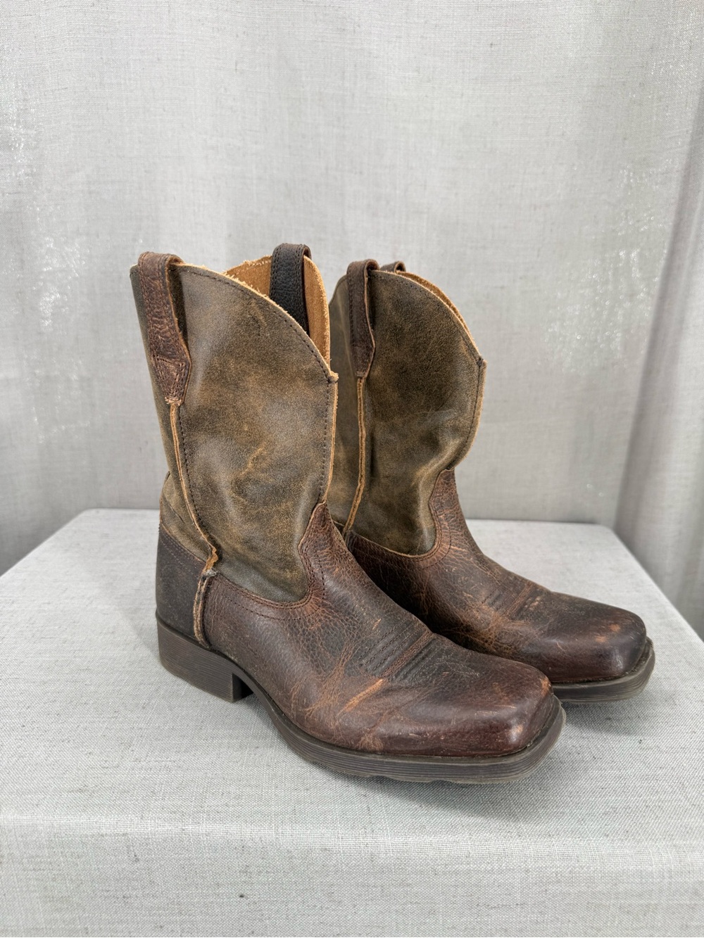 Ariat Boy’s Girl’s Earth Rambler Cowboy Boot Square Toe Size Youth 1 Leather